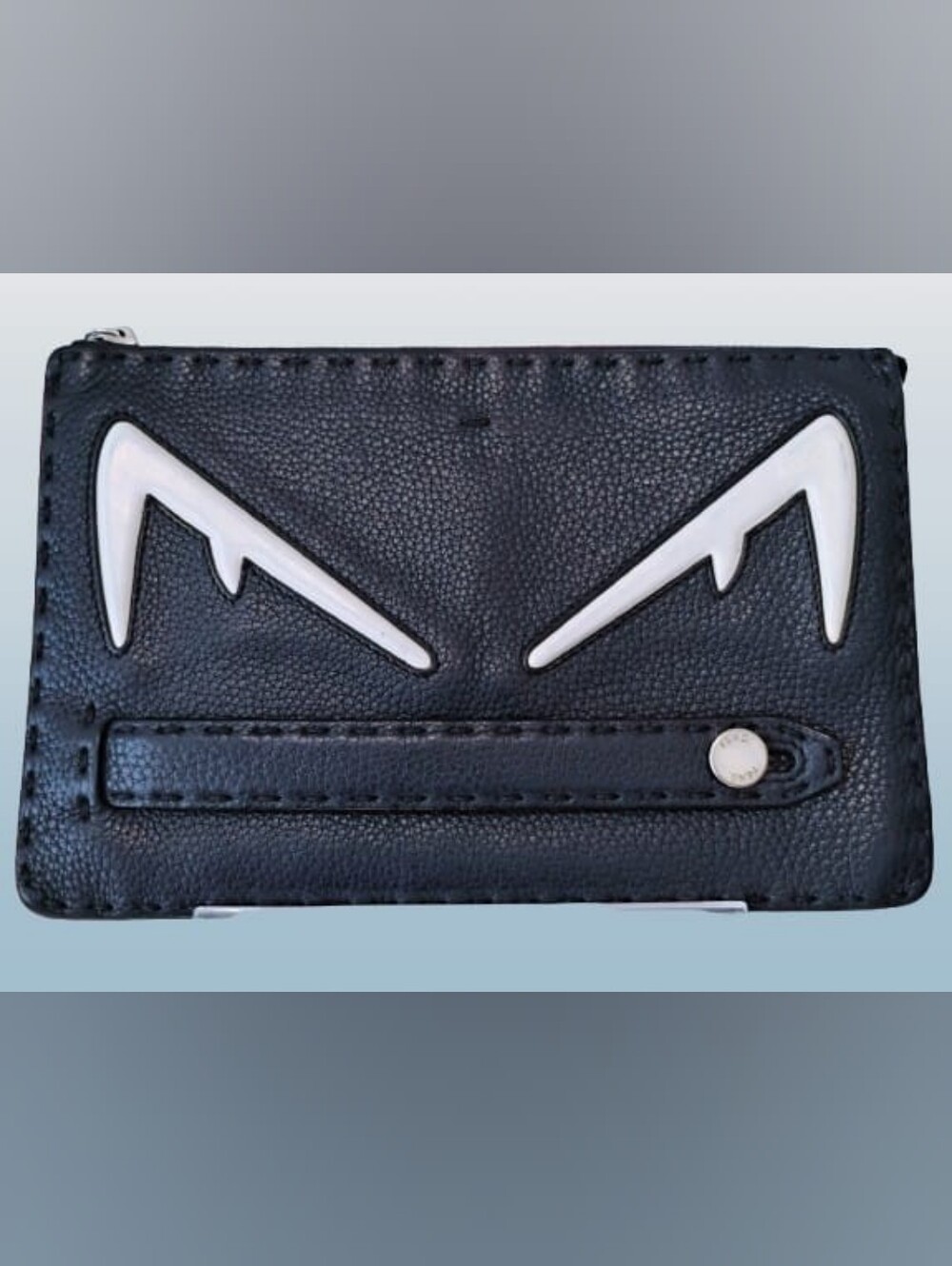 EUC Fendi Monster Selleria Clutch - Navy Leather w/SHW